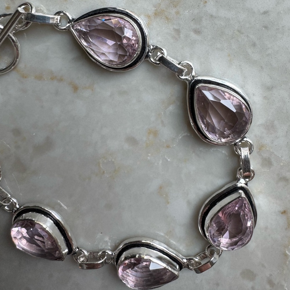 NWOT Sundance Sunset Rain Bracelet, Pink Kunzite, Sterling Silver - Picture 4 of 9